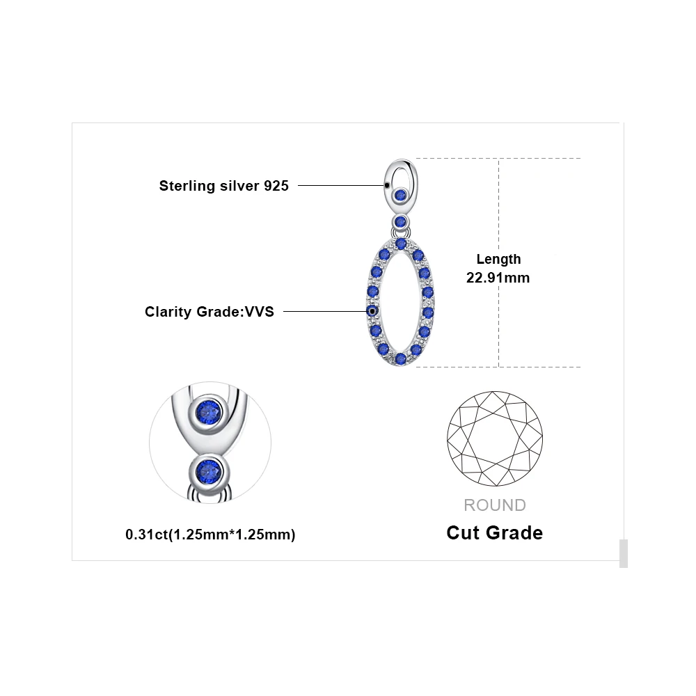 Jewelrypalace Роскошные 0.31ct круглый создан синий шпинель серьги S925 стерлингового