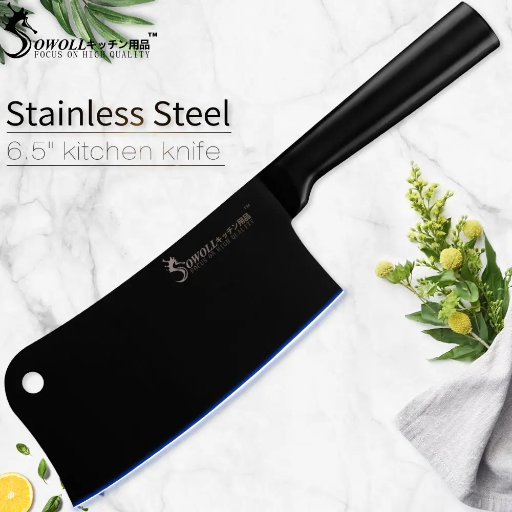 Sowoll кухонный нож антипригарное покрытие 4Cr14mov нож из нержавеющей стали Santoku разделка Nakiri утилита кухонные принадлежности - Цвет: Package B Chopping