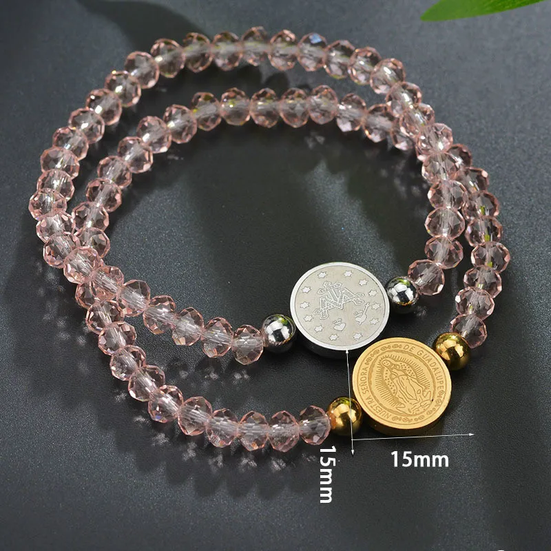 Религиозный браслет из нержавеющей стали для девственной матери зеркальный