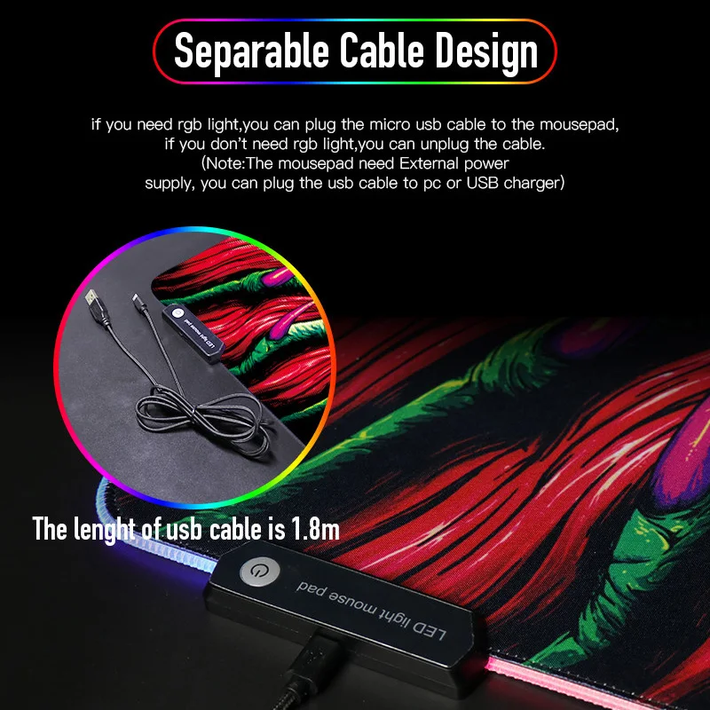 80x30 см XL игровой коврик для мыши большой USB RGB с подсветкой геймер cs go большое