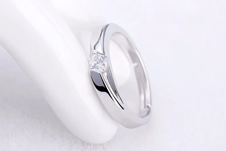 Anenjery классические обручальные кольца Anillos 925 Стерлинговое Серебро Циркон вечность Открытие для женщин и мужчин кольца подарок на день Святого Валентина