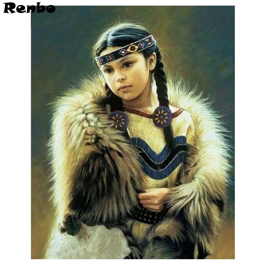 5d круглая/квадратная Алмазная мозаика индейская девушка сделай сам вышивка на