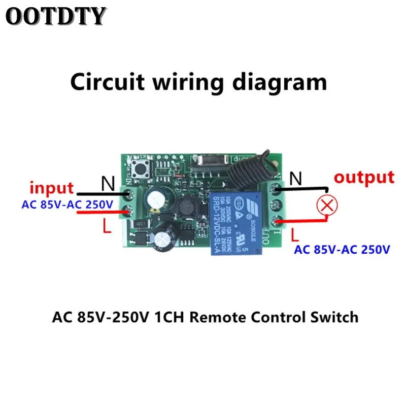 AC 220V 1CH RF 433MHz беспроводной пульт дистанционного управления переключатель модуль