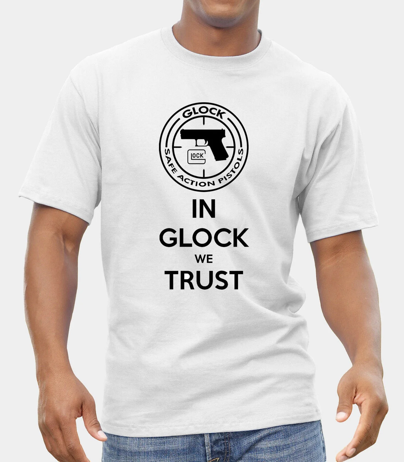 Летние мужские футболки футболка с надписью Glock Handgun женская хлопковая коротким