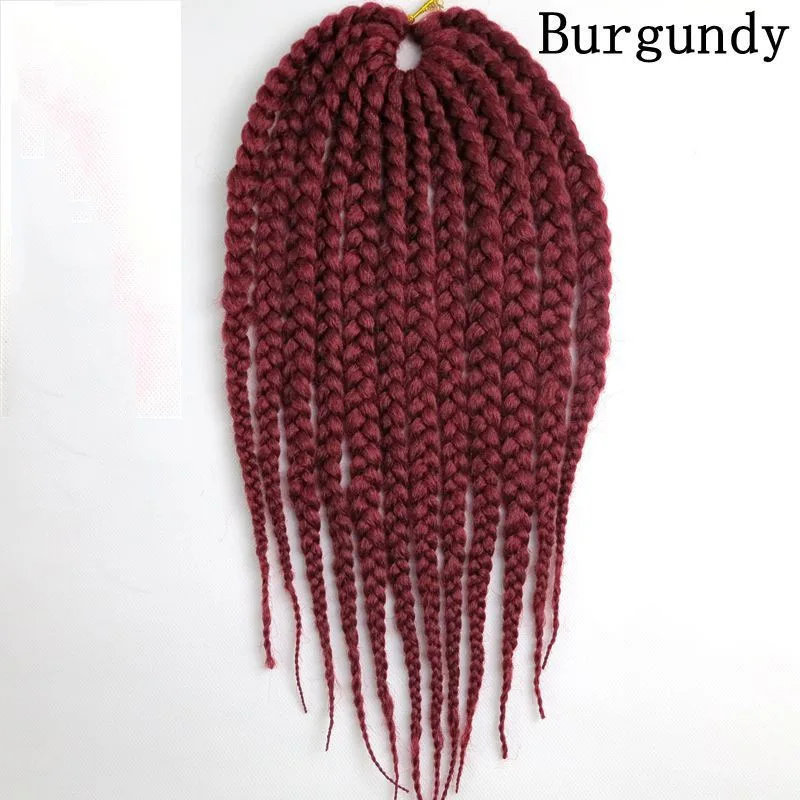 # Бордовый Feibin твист вязание крючком коробка коса наращивание волос для афро женщин плетение волос - Цвет: # Бордовый