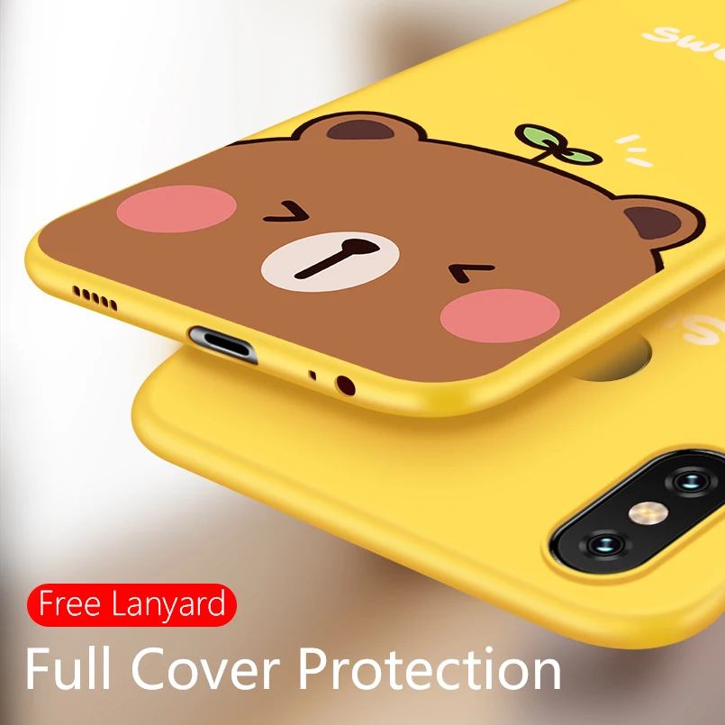 Cartoon Case For Xiaomi Mi A2 Lite Cover Cute Silicone Original 3D Relief Bumper Fundas 8 9 Phone |