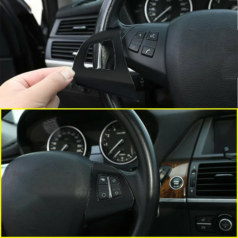 2 шт. декоративные кнопки для отделки руля BMW X5 E70 2008-2013 ABS аксессуары внутренней