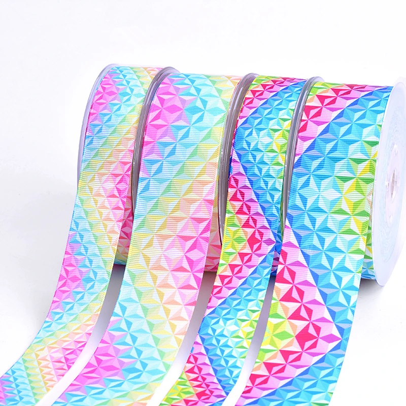 

grosgrain ribbon shining glitter Diamond pattern 10yards 25 &38 mm ribbon printed for decoration hairbow accessory
