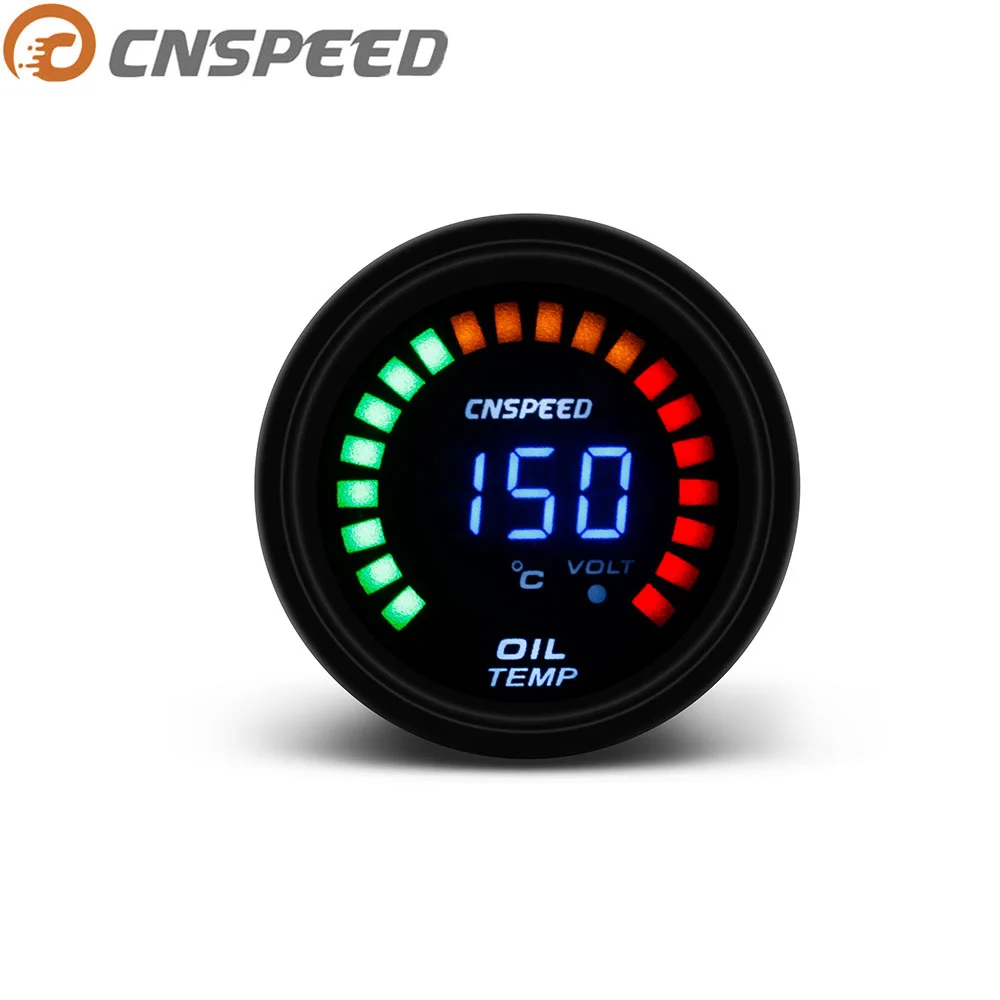 CNSPEED " 52 мм цифровой светодиодный 12 В Автомобильный датчик температуры масла с датчиком авто инструменты автомобильный измеритель температуры масла YC101342
