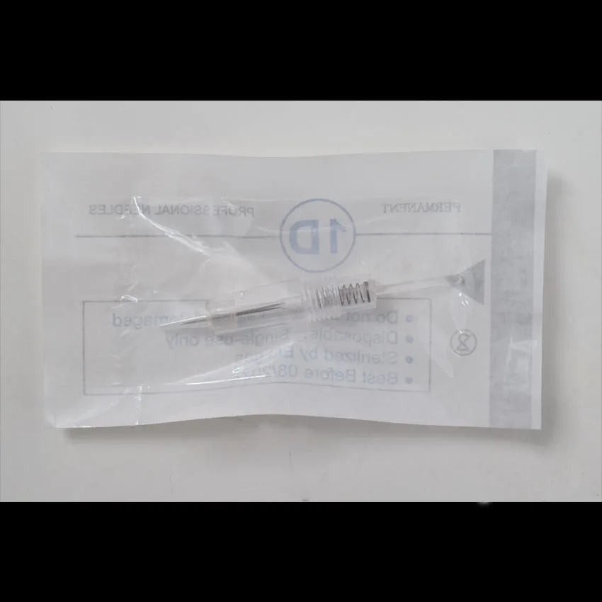 

Tattoo Cartridge Needles 1D 10Pcs Screw Permanent Makeup Needles Disposable for Eyebrow Lips Microblading Tattoo Machine Supply