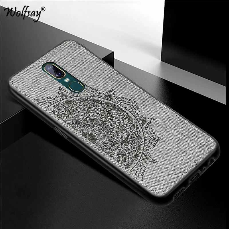 Чехол OPPO F11 роскошный противоударный мягкий ТПУ тканевый текстурный Жесткий