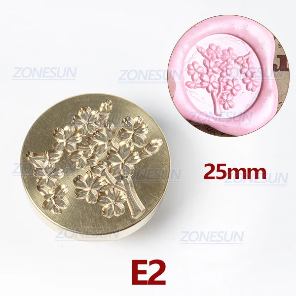 E2 ZONESUN специальная печать штамп с деревянной ручкой для упаковки подарков письма конверты посылки DIY свадебные приглашения - Цвет: E2