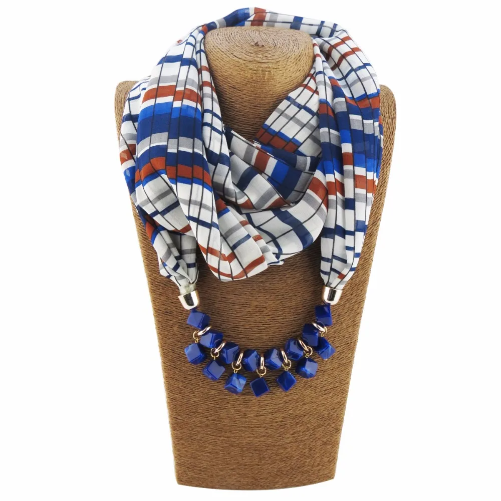 RUNMEIFA High Grade Colorful Voile Scarf Necklace Pearls Pendant For Women Jewelry Femme Eleagnt Accessories Echarpe |