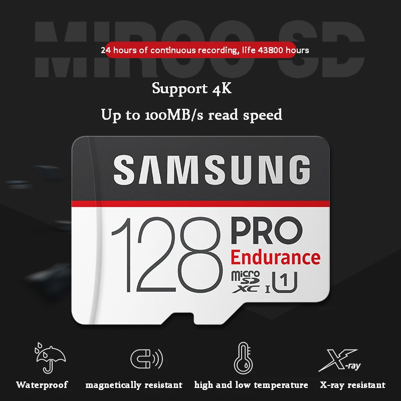 Карта памяти SAMSUNG Micro SD PRO карта TF на выносливость 32 ГБ 64 128 sd Class10 MicroSDXC 4K 100