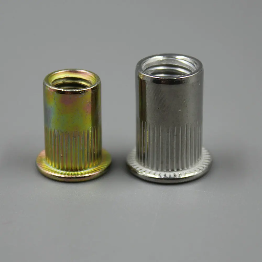 30Pcs Zinc Plated Carbon Steel Knurled Nuts Rivet Nut Flat Head Threaded Insert Nutsert Cap | Обустройство дома