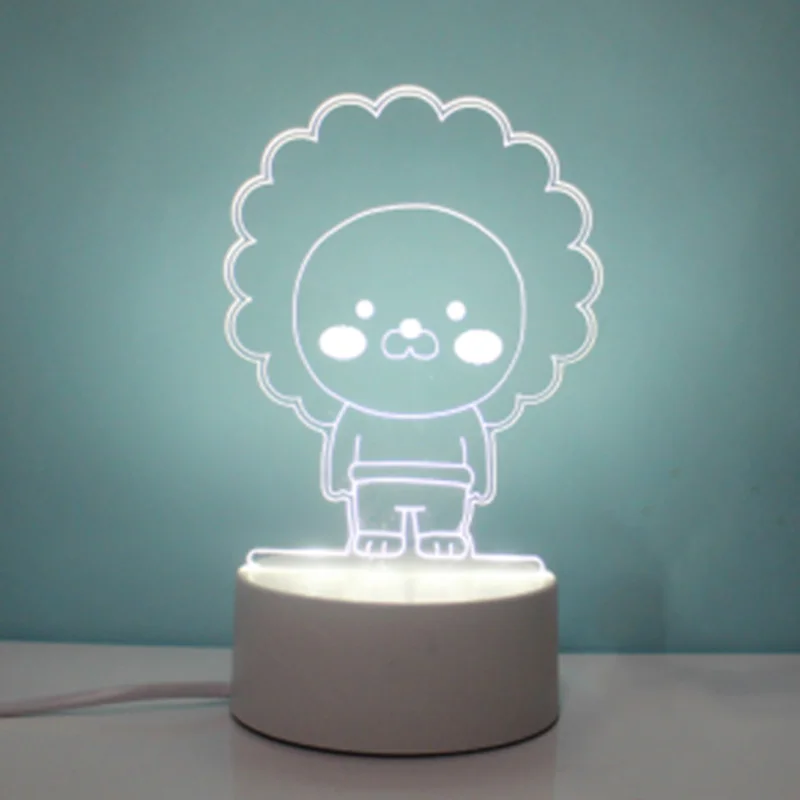 INS украшения дома Настольный светильник светодиодный ночной Светильник Лампа Регулируемый 3D Настольная лампа для Спальня прикроватный светильник Детская комната - Испускаемый цвет: C