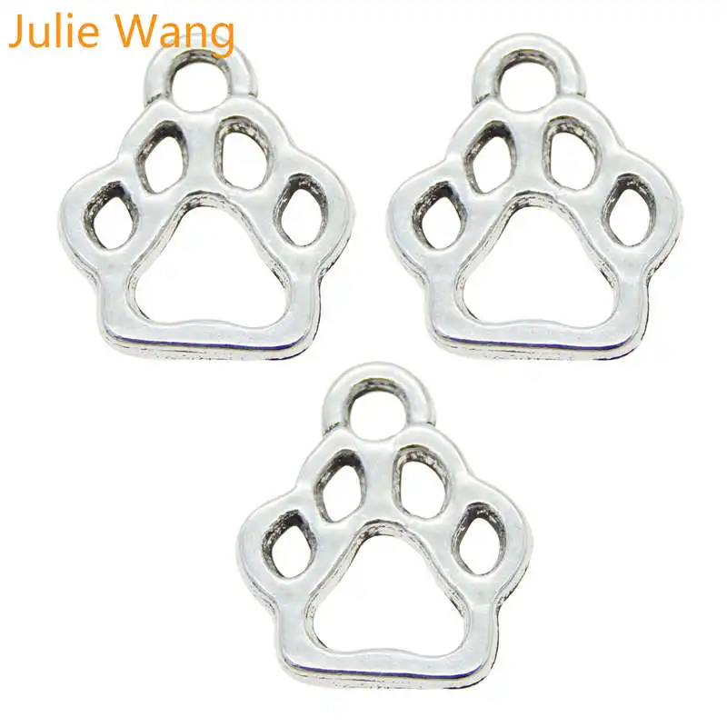 Julie Wang 30 шт. Подвески в виде лап животных античное посеребренное мини ювелирное