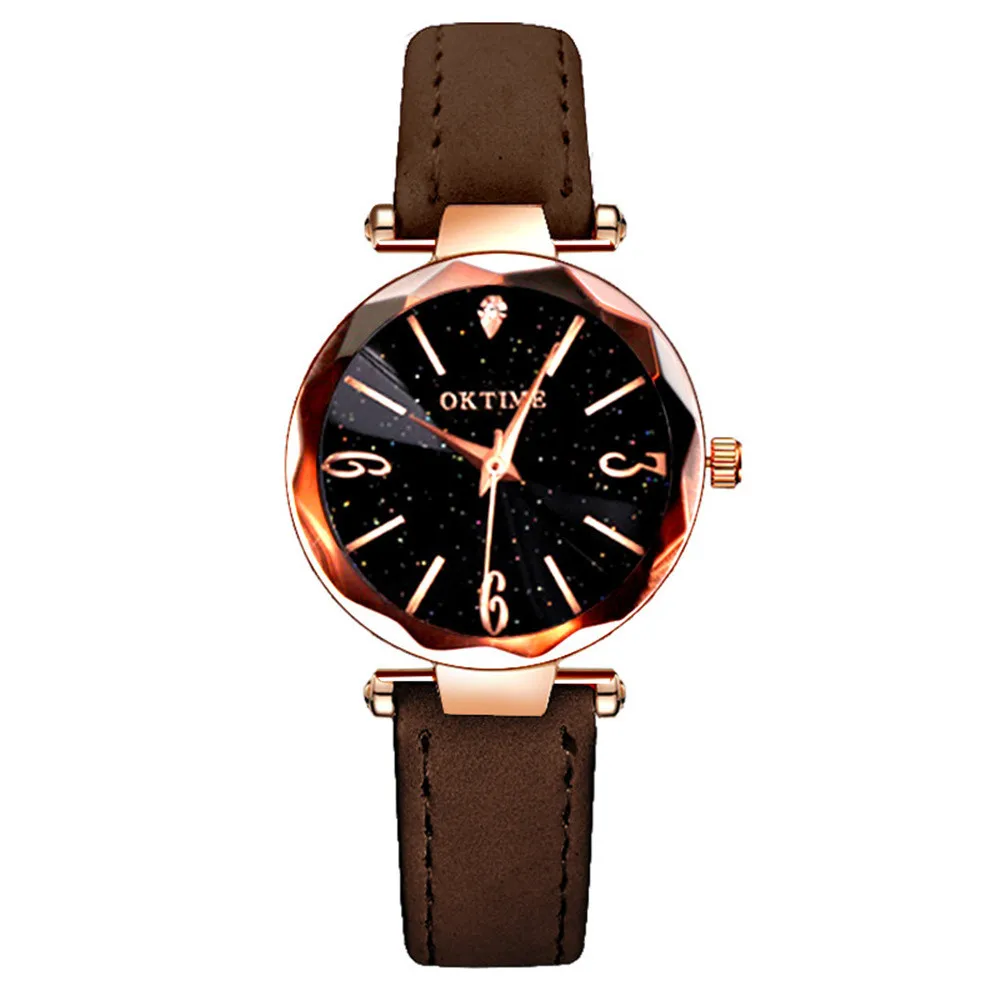 Романтические женские наручные часы со звездным небом оптовая продажа кожаный