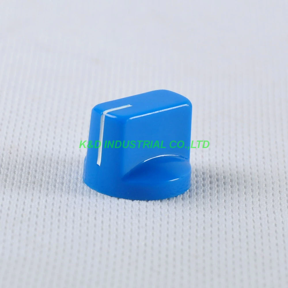 

10pcs Colorful Blue Rotary Volume Control Plastic Potentiometer Knob Knurled Shaft Hole