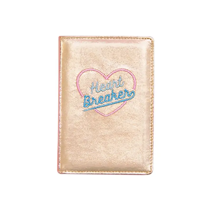 Золотой Fashion Women Hologram Embroidered Travel Accessories Lady Passport ID Card Cover Holder Case Protector Organizer PU Clutch Bag - Цвет: Золотой