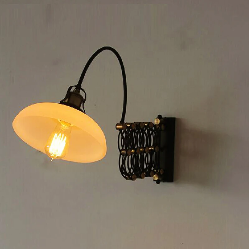 Настенный светильник новый дизайн ретро белый железный регулируемый для чтения