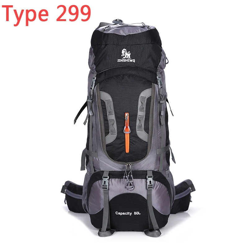 Black 299 80L Альпинистский рюкзак из парусины Наружный тактический рюкзак Походный кемпинг рюкзак Нейлоновый рюкзак Планка рюкзака для путешествий из алюминиевого сплава - Цвет: Black 299