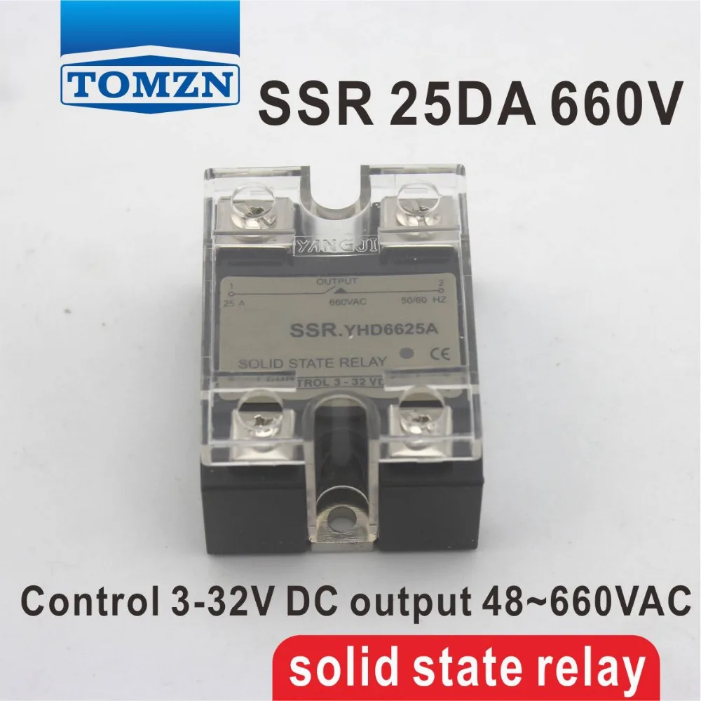 

25DA SSR Control 3-32V DC output 48~660VAC High voltage single phase AC solid state relay