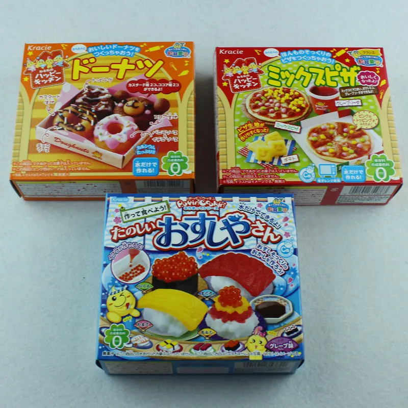 3 Шт./Пицца + Суши Пончики Конфеты Popin Cookin Kracie С Днем Рождения Торт Кухня кондитер
