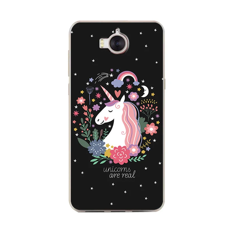Soft TPU Phone Case For Huawei Y6 2017 MYA-L11 Back Cover Colorful Painted Novelty Shell Para 5.0⟊pa Funda |