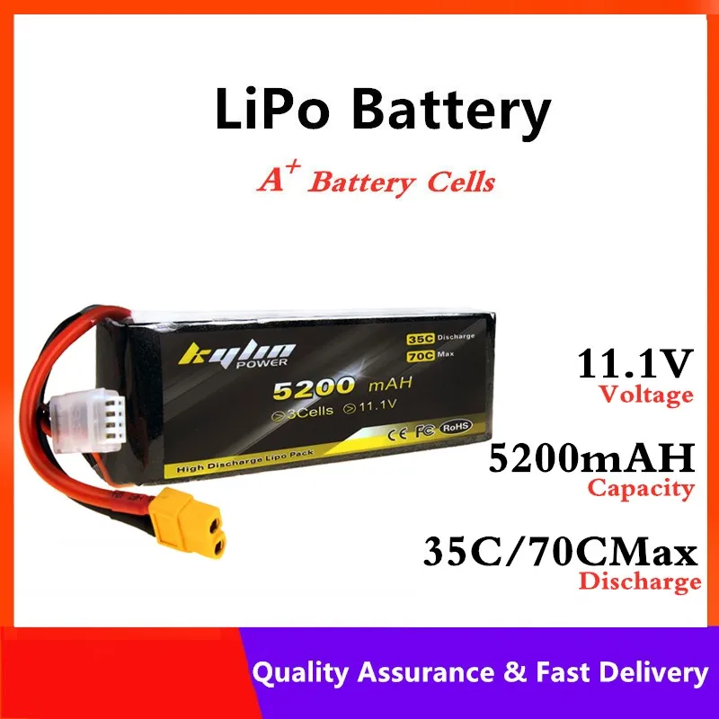Lipo батарея 3S 11 1 V 5200mAH 35C/70C Максимальная большая емкость RC дроны самолет высокая