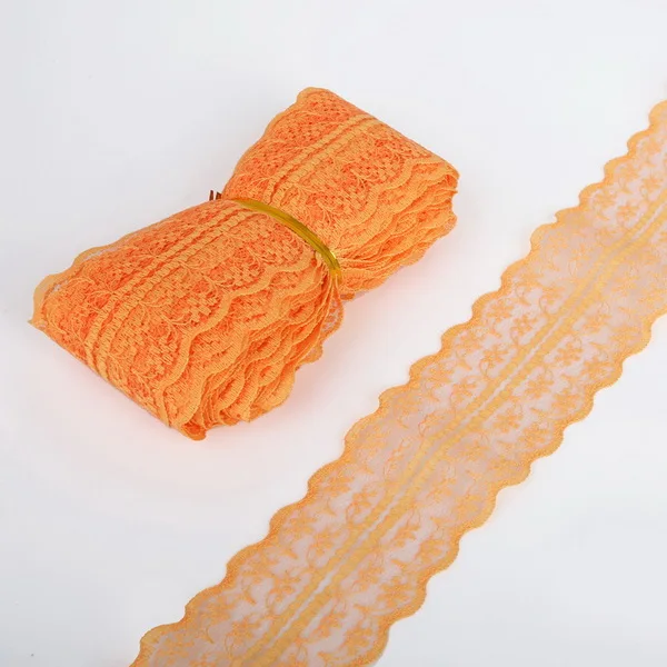 Orange Yellow 5 ярдов/партия, кружевная лента, 20 мм, сделай сам, вышитая сетка, кружевная отделка для свадебного украшения, подарочная упаковка, сделай сам, швейная юбка, аксессуары - Цвет: Orange Yellow