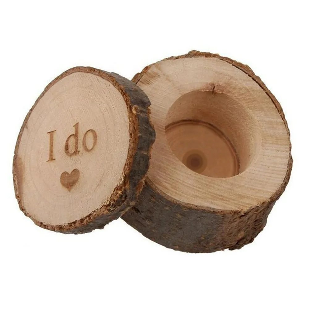 I do Love Heart Vow резное кольцо крышки держатель коробки Деревянный винтажный