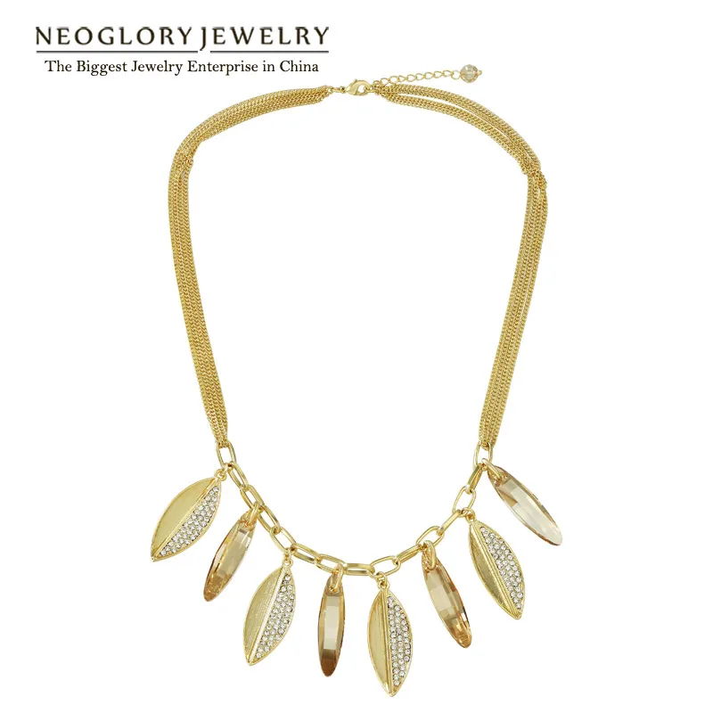 

Neoglory Rhinestone Chain Necklaces for Women Jewelry 2020 Brand Fashion Embellished with Crystals from Swarovski