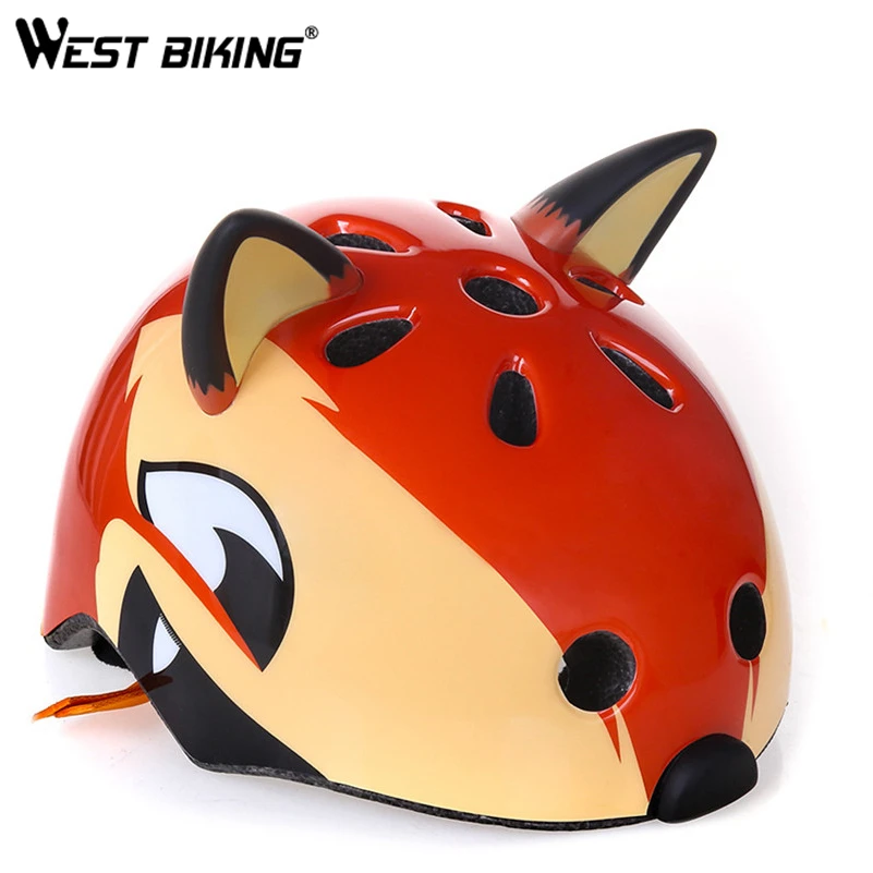Детский велосипедный шлем WEST BIKING Сверхлегкий с мультяшным рисунком животного