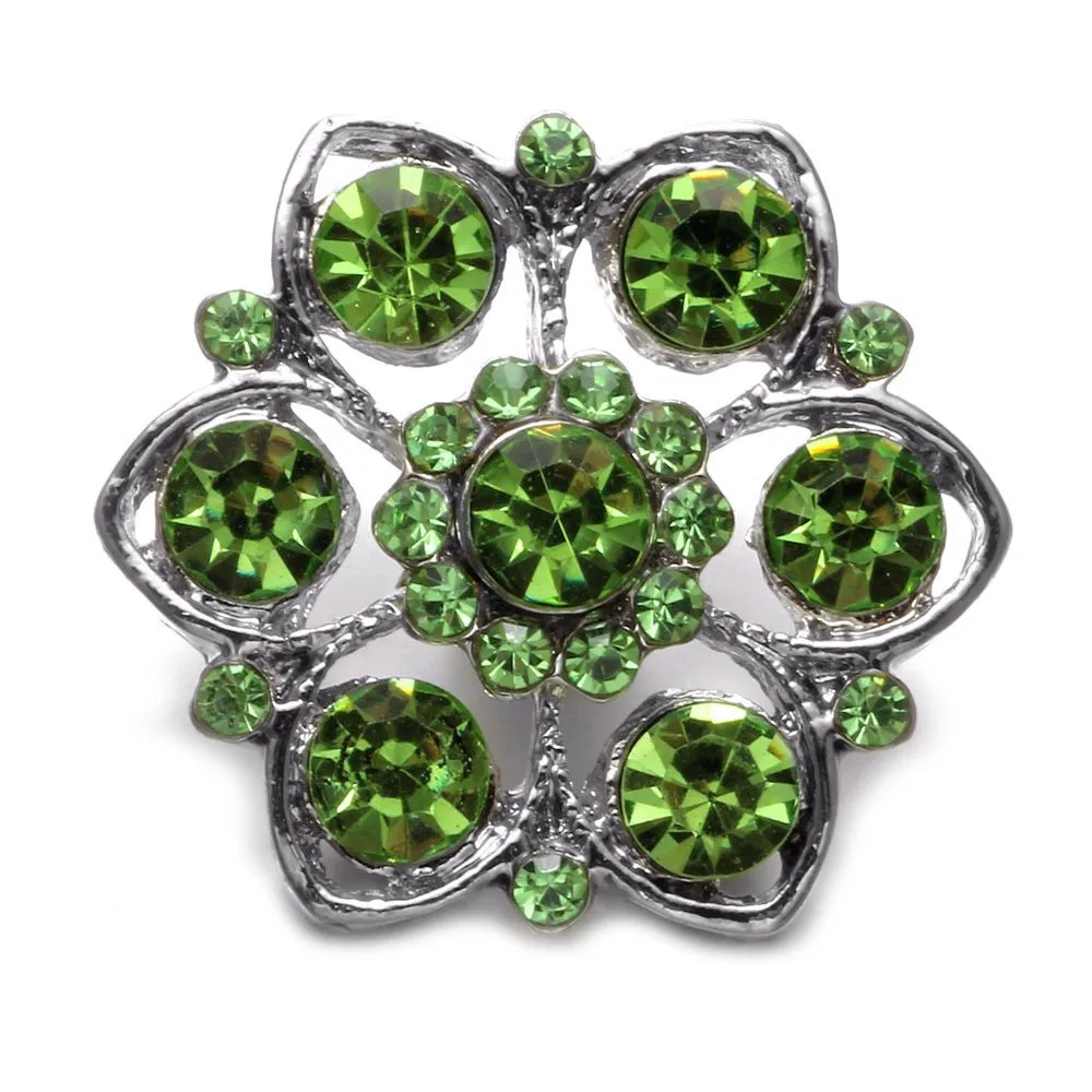 5 цветов цветок Форма со стразами Стиль металла Талисманы 18 мм кнопки украшения