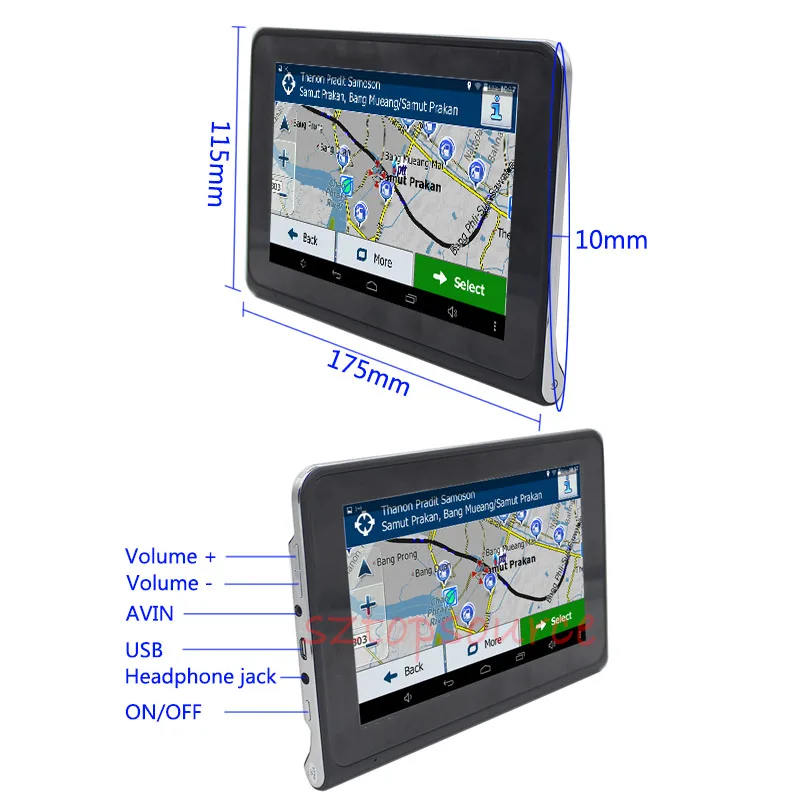 Topsource 7 ''HD Автомобильный Android-навигатор 1080 P ЦВЗ навигатор четырехъядерный Sat