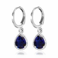 misananryne 5 color silver color crystal cz zircon waterdrop dangle earring for women bijoux brincos boucles doreilles