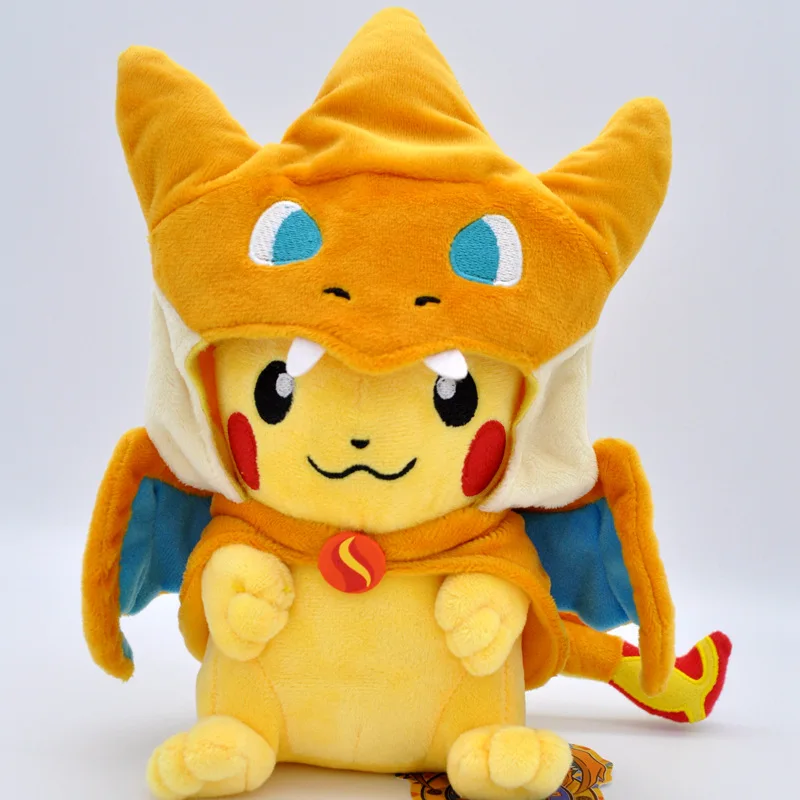 Takara Tomy Покемон 23 см Мультяшные плюшевые игрушки Пикачу Косплей Мега шаризард