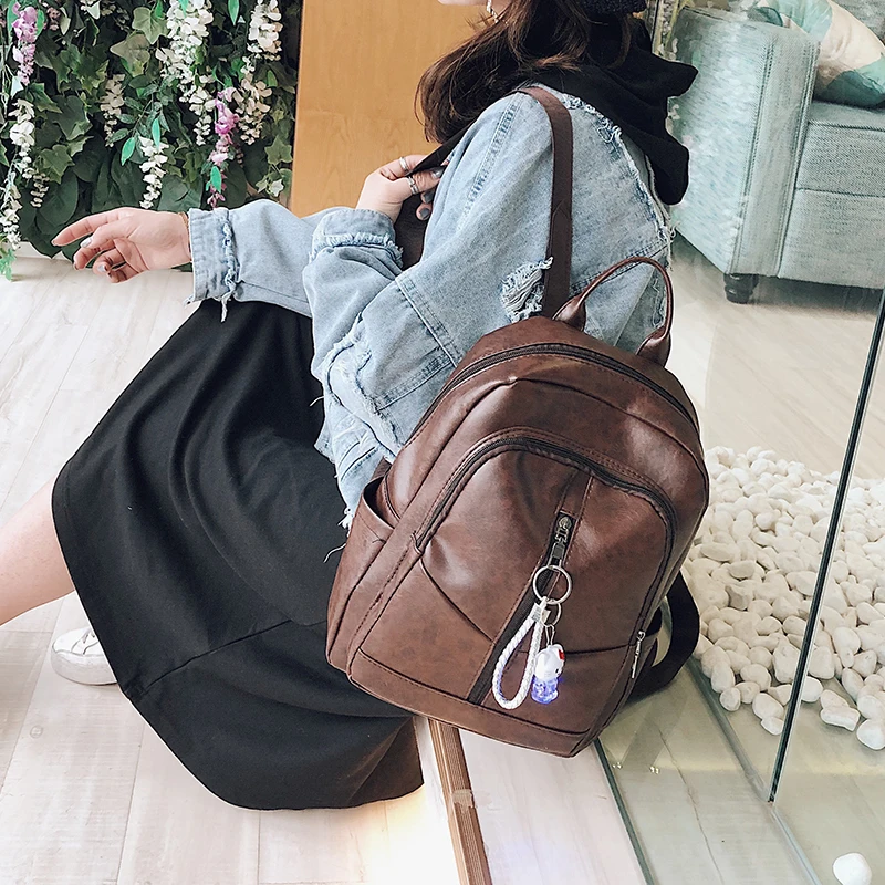 Женский кожаный рюкзак Sac a Dos повседневный на плечо для путешествий 2019 | Багаж и