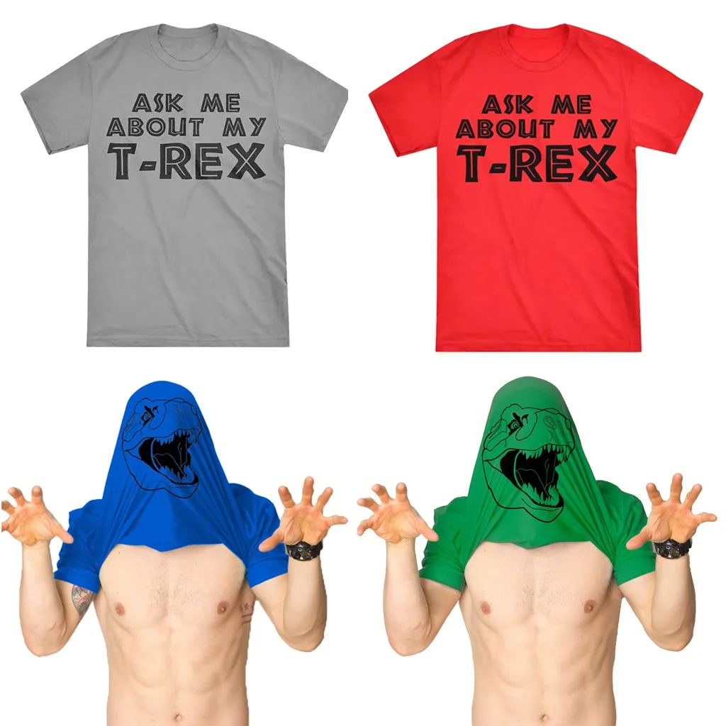 Мужская футболка с надписью Ask Me About My Trex забавная крутая динозавром новинка