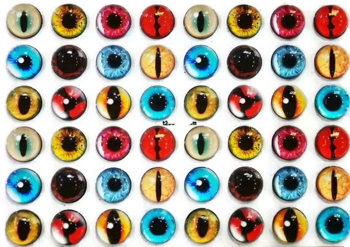

wholesale flat back glass eyes 54pcs 12mm