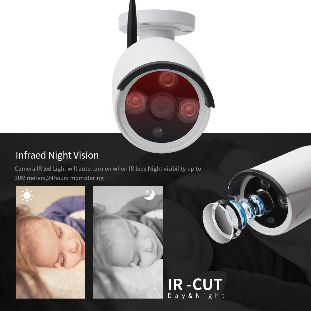 LOOSAFE камера наблюдения система NVR IP WIFI CCTV Kamera комплект 4CH 720P HD Беспроводной P2P ИК