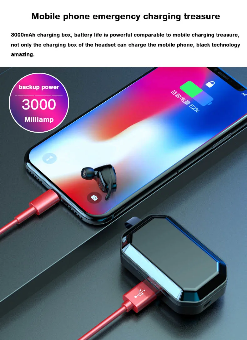 Moloke Bluetooth гарнитура TWS наушники беспроводные наушники стерео гарнитура с микрофоном и зарядным устройством