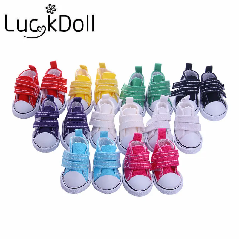 LUCKDOLL 5 см однотонная парусиновая обувь подходящая для куклы 1/6 BJD аксессуары