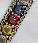 A1 width 2cm 1 ярд, Этническая ВЫШИТАЯ тесьма 2/4, 5 см, индийская отделка, ручная работа, вышивка, чистая пряжа, ленты, одежда, декоративная кружевная отделка - Цвет: A1 width 2cm