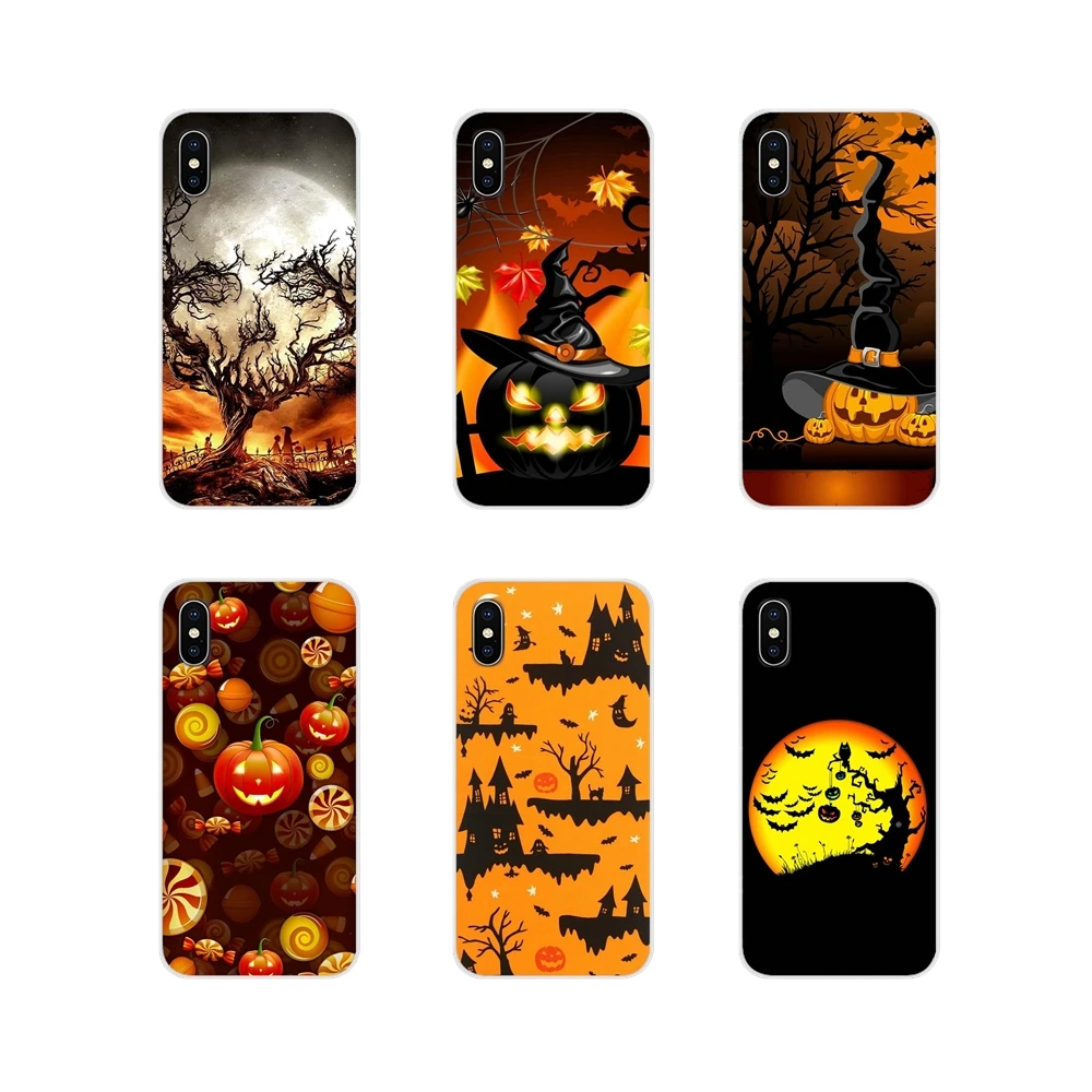 Happy Halloween Fabric Pumpkins Silicone Phone Skin Cover For Samsung Galaxy S4 S5 MINI S6 S7 edge S8 S9 S10 Plus Note 3 4 5 8 9 | Мобильные