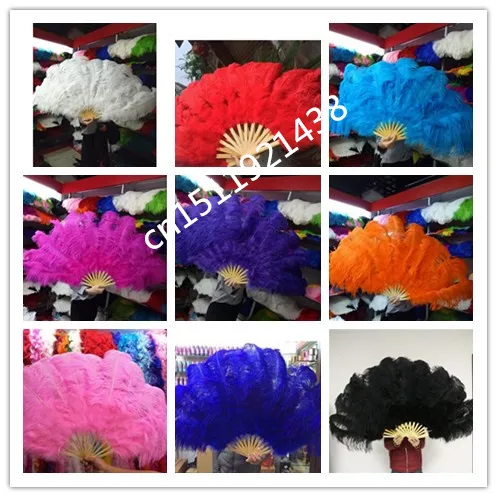 

NEW Quality Big Dance Ostrich Feather Fan for Belly Dance Halloween Party Ornament Necessary 13 Bones Fan stage performance diy