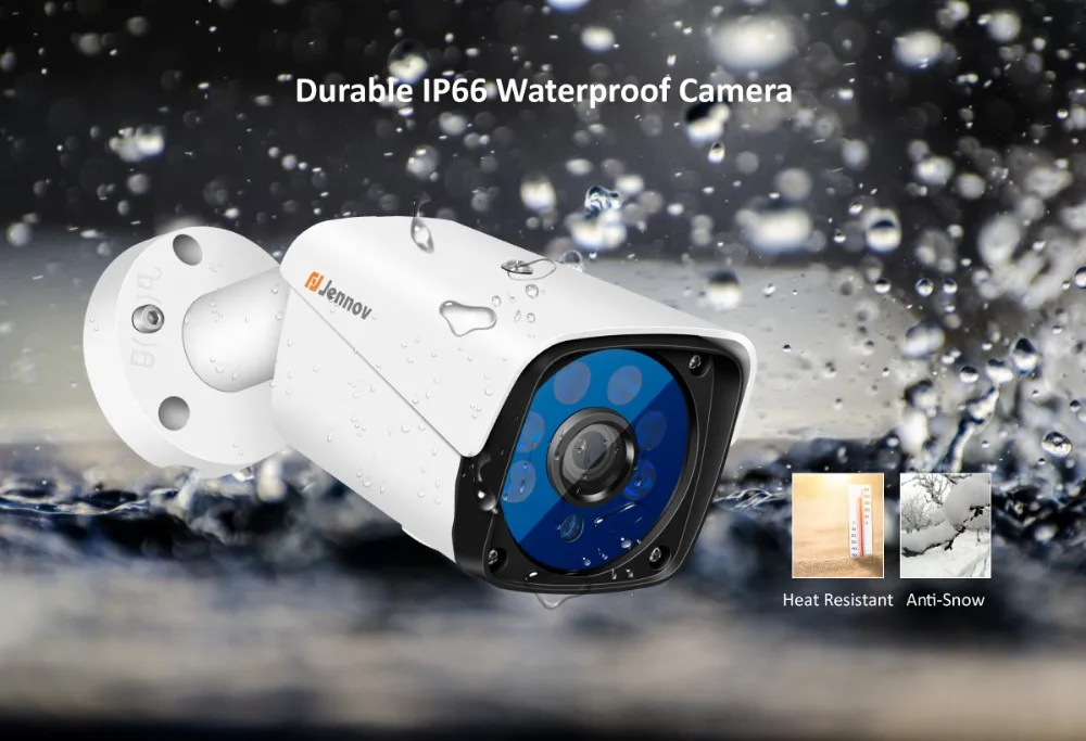 Jennov H.265 HD CCTV камера система NVR комплект видеонаблюдения POE система безопасности аудио камера 5MP IP Cam комплект металлический водонепроницаемый
