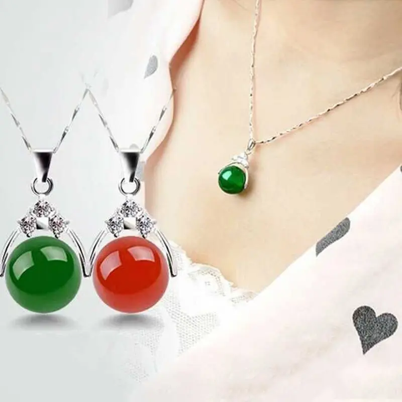 Натуральный зеленый лед халцедон Агат Кулон 925 серебро jade pendant | Украшения и