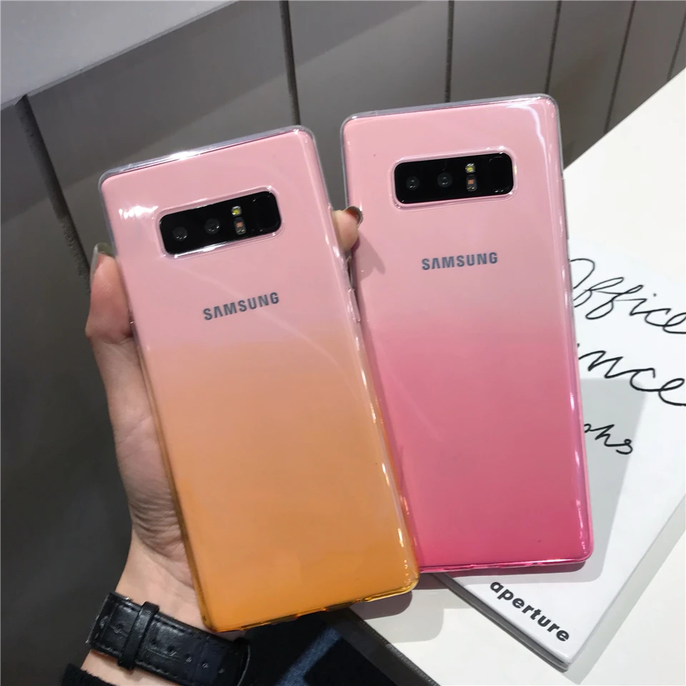 Gradient Case For Samsung Galaxy S10 S10E Note 9 8 S8 Plus S9 Cover TPU Soft A6 A7 A8 A9 J4 J6 2018 A5 J3 J5 J7 2017 |